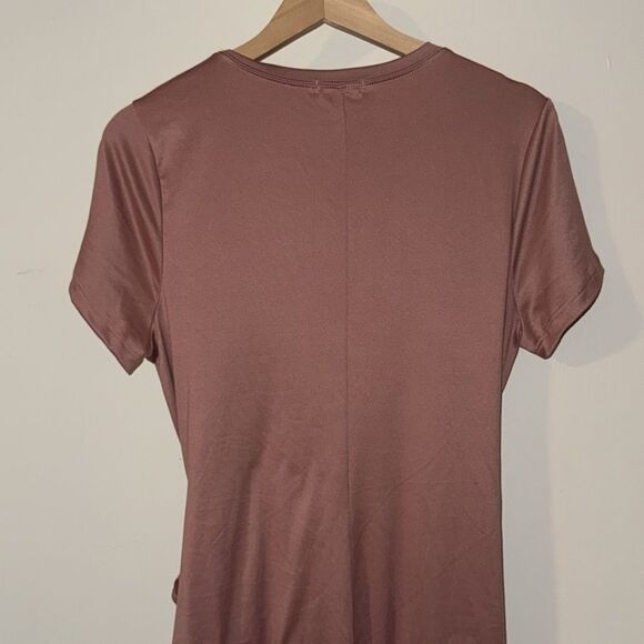 Socialite Mauve Draped Knot Tie Side Dress‎ Large NWT Stretch - Picture 6 of 8